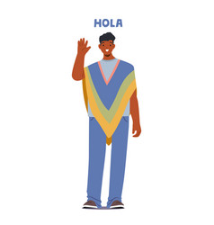 Hombre Cordially Extends A Hola In Spanish His