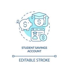 Student Savings Account Turquoise Concept Icon