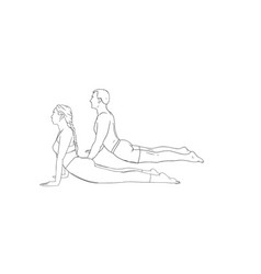 Yoga Cobra Pose Or Bhujangasana Woman And Man