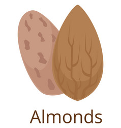 Almond Icon Cartoon Raw Organic Nut Symbol