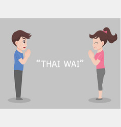 Thai Wai Social Distancing People Keeping