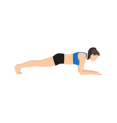 Woman Doing Forearm Plank Exercise Flat