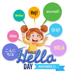 World Hello Day Poster Design