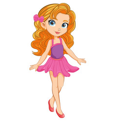 Cute Girl Cartoon Character In Fancy Mini Skirt