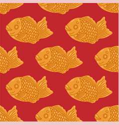 Taiyaki Seamless Pattern Fish-shaped Cake