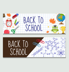 Back to school set of banners template with space Vector Image