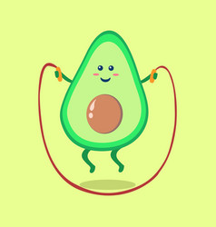 Cute Avocado Jump Rope Cartoon