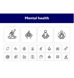 Mental Health Line Icon Set