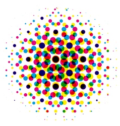 Color Dot With Cmyk Halftone Pattern