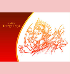 Beautiful Face Of Goddess Durga Puja For Shubh