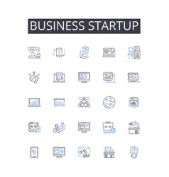 Business Startup Line Icons Collection Suffrage