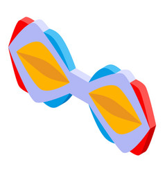 Clown Bowtie Icon Isometric Style