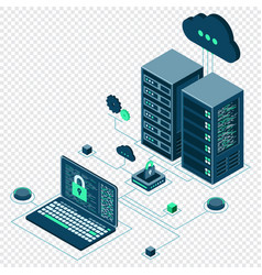 Cyber Data Security Internet Security Isometric