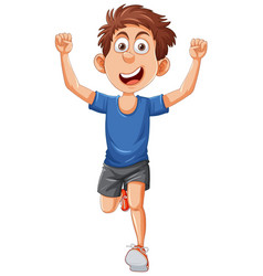 Energetic Runner Man Cartoon Character