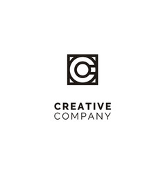 Initial C Logo Design Using Circle And Square