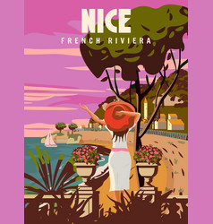 Nice Lady On Vacation French Riviera Coast Poster