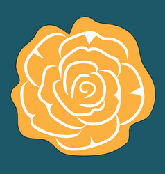 Orange Rose Pattern On Turquoise Background