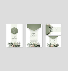 Clear Sage Green Flower Watercolor Wedding