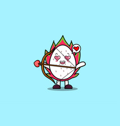 Cute Cartoon Mascot Romantic Cupid Dragon Fruit