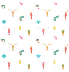 Cute Zooplankton Seamless Pattern Flat