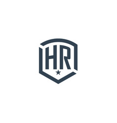 Monogram Hr Star Shield Logo Design Inspiration