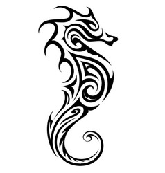 Seahorse Tattoo In Tribal Style