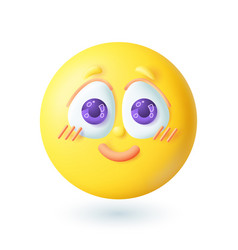 3d Cartoon Style Cute Smiling Emoticon Icon