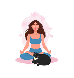 A Young Woman In The Lotus Position Meditating