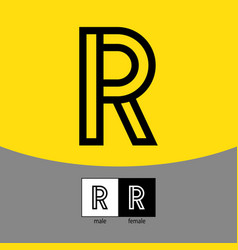 R Letter Logo Black Color