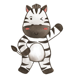 Zebra Watercolor Paint Design Cute Animal