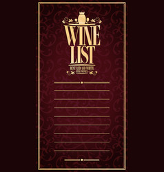 Vintage Design Vine List Long Card