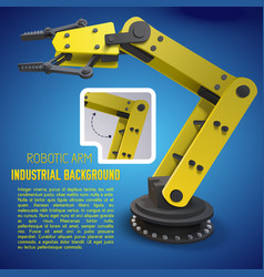 Yellow Realistic Robots Arm Poster