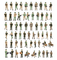 A Set Of Human Military Soldiers Army Camouflage