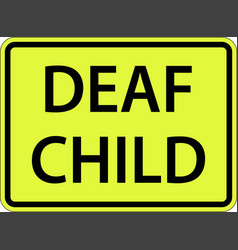 Deaf Child Sign On White Background