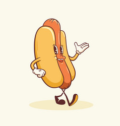 Groovy Hotdog Retro Character