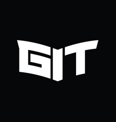 Gt Logo Monogram With Shield Slice Shape Design