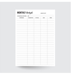 Monthly Budget Planner