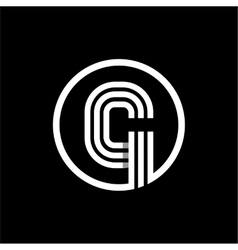 Capital letter g from white stripe enclosed Vector Image