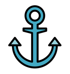 Marine Anchor Icon Flat