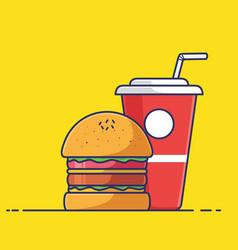 Small Package Burger Cola Drink Cartoon Food