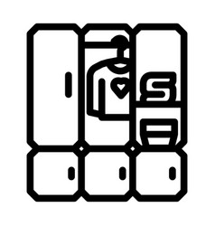 Wardrobe Kid Bedroom Line Icon