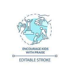 Encourage Kids With Praise Turquoise Concept Icon