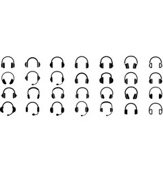 Headphones Icons Set Realistic Wireless Over Ear