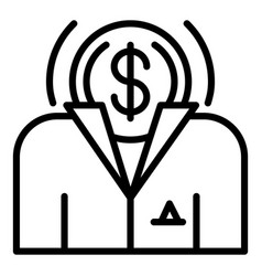 Money Bribery Face Icon Outline Style