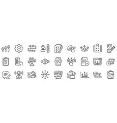 Survey Or Report Line Icons Set Of Opinion