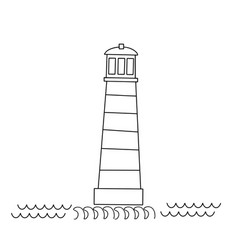 Continuous One Line Drawing Of Lighthouse Tower