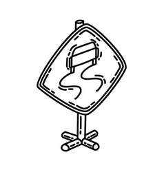 Slippery When Wet Icon Doodle Hand Drawn