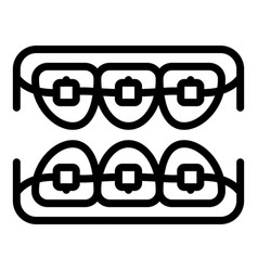 Denture Braces Icon Outline Style