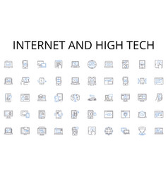 Internet And High Tech Line Icons Collection