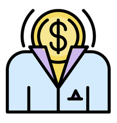 Money Bribery Face Icon Color Outline